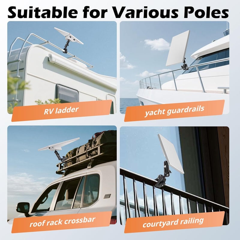 UBeesize Starlink Mini Mount 2025, Adjustable Roof Rack RV Pole Mount Kits for Starlink, Clamp Bracket Mounting Accessories for Mini Satellite Star Link, Compatible with Original Pipe Adapter - Image 5